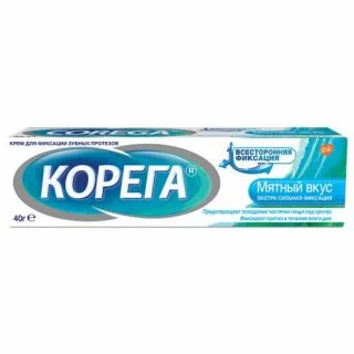 КОРЕГА КРЕМ Д/ФИКСАЦИИ ЗУБНЫХ ПРОТЕЗОВ 40МЛ ЭКСТРА СИЛЬНЫЙ (МЯТА)