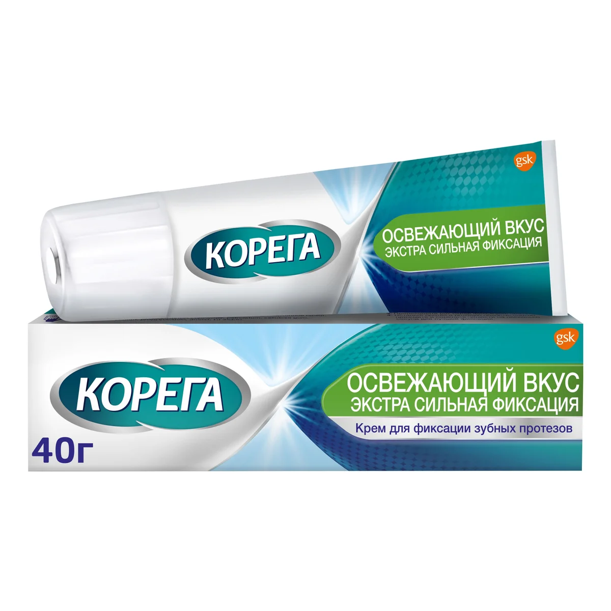 КОРЕГА КРЕМ Д/ФИКСАЦИИ ЗУБНЫХ ПРОТЕЗОВ 40МЛ ОСВЕЖАЮЩИЙ ВКУС