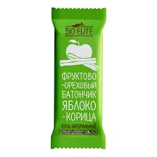 BIO ELITE ФРУКТОВО-ОРЕХОВЫЙ БАТОНЧИК ЯБЛОКО-КОРИЦА 35 ГР