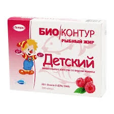РЫБИЙ ЖИР ДЕТС КЛУБНИКА БИОКОНТУР №100