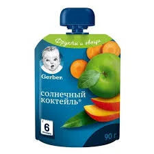 ДП ГЕРБЕР ПЮРЕ СОЛНЕЧНЫЙ КОКТЕЙЛЬ 90ГР