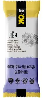 BE OK ФРУКТОВО-ОРЕХОВЫЙ БАТОНЧИК ЛЕН 30 ГР