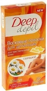 Ф-484 ВОСКОВЫЕ ПОЛОСКИ Д/ДЕПИЛЯЦИИ ЧУВСТВ КОЖИ РОМАШКА
