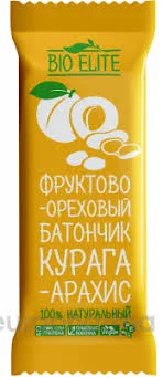 BIO ELITE ФРУКТОВО-ОРЕХОВЫЙ БАТОНЧИК КУРАГА-АРАХИС 35ГР