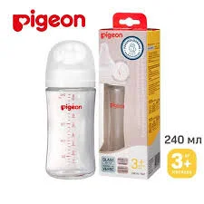 БУТЫЛОЧКА Д/КОРМЛЕНИЯ ИЗ СТЕКЛА PIGEON 240 МЛ