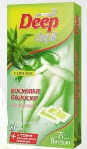Ф-485 ВОСКОВЫЕ ПОЛОСКИ  Д/ДЕПИЛЯЦИИ №20 ДЛЯ НОРМ КОЖИ АЛОЭ-ВЕРА