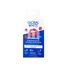 GLOBAL WHITE ПОЛОСКИ Д/ОТБЕЛИВАНИЯ ЗУБОВ  МАЛИНА 2 САШЕ